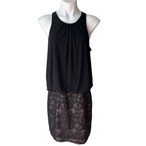 Aiden Mattox Black Blouson Sleeveless Cocktail Mini Dress, Sz 10